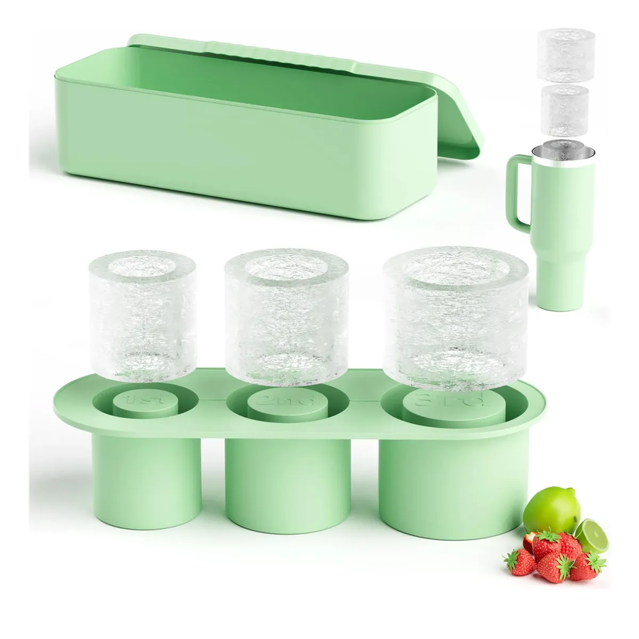 Moldes de Hielo Cilíndrico Hueco para Vaso Stanley, Set de 3 Tamaños